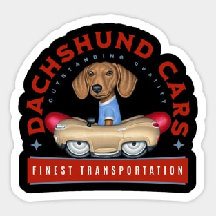 Dachshund Cars Outstanding Quality Sticker